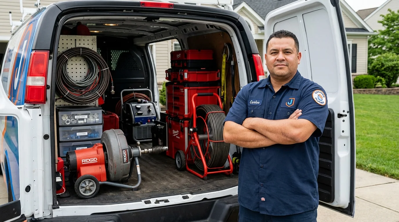 Professional drain cleaning equipment and Johns Plumbing LLC plumber in Pinckneyville