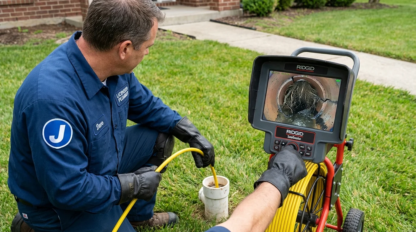 Sewer camera inspection being performed by Johns Plumbing LLC in Pinckneyville